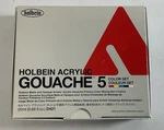 Holbein Artist Acrylic Gouache Primary 5 Tubes Mixing Colors Set - D421. Fixed Price $21.95.
