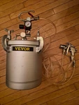 Never Used Pressure Feed Paint Tank Pot Gun Sprayer System 2.5 Gallon. Fixed Price $89.00.