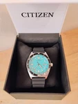 Citizen Eco-drive Men's Watch, Turquoise Dial, 100M Wr. Fixed Price $159.95.
