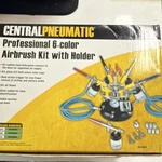 Central Pneumatic Professional 6-COLOR Airbrush Kit With Holder, Model 95923. Fixed Price $69.99.