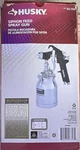 Husky Siphon Feed Spray Gun Air Powered Cup Fed Handheld Silver Black 45 Psi. Fixed Price $65.00.