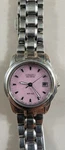 Citizen Eco-drive Quartz Women's Wristwatch Pink Dial Silver Metal Date 100M. Fixed Price $43.50.