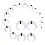 2PK Buffalo Horn Horseshoes White Acrylic Shaped Septum Pincher Tapers Bull. Fixed Price $14.68.