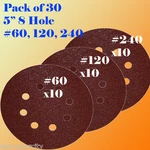 5" 8 Hole 60 120 240 Grit Disc Random Orbit Sandpaper Hook & Loop Sander. Fixed Price $9.75.