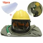 Air Fed Supplied Safety Helmet Hood Protector YELLOW+10LENS. Fixed Price $89.89.