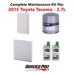 2015 Toyota Tacoma 2.7L Complete Cabin, Air & Oil Filter Kit (0W-20). Fixed Price $115.95.