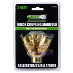 3 Way Air Hose Splitter Quick Manifold Inlet 1/4 Couplers Grip 10760. Fixed Price $21.95.