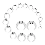 2PK Buffalo Horn Horseshoes Clear Acrylic Shaped Septum Pincher Tapers Bull. Fixed Price $14.68.
