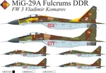 Uprise Decals UR72341 MIG-29A Fulcrums Ddr Fw "vladimir Komarov" 1/72. Fixed Price $21.95.