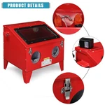 Abrasive Cabinet With Gun, Hose, Gloves, Nozzles, Sandblaster, Media. Fixed Price $161.29.