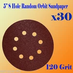 5" 8 Hole 120 Grit Disc Random Orbit Sandpaper Hook Loop Sanding Sander. Fixed Price $9.75.