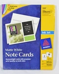Avery Matte White Note Cards Size 4 1/2 X 5 Heavyweight Ink Jet Paper. Fixed Price $6.00.
