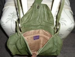 Marco Buggiiani Green Shoulder Bag Ring Accent Magnetic Snap Women Silver Beige. Fixed Price $12.00.