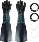 Maopiner 23.6" Rubber Sandblasting Gloves Heavy Duty Sandblaster Cabinet. Fixed Price $36.99.
