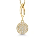 0.19 Ct Round Lab Grown Diamond 925 Silver And 10K Yellow Gold Necklace. Fixed Price $484.99.