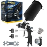 Master Elite Ultimate Hvlp Spray Gun 1.3, 1.4, 1.8MM Fluid Tip Set Air Regulator. Fixed Price $149.99.