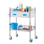 Vevor Medical Dental Lab Serving Cart Trolley 2 Tiers Portable Stainless Steel. Fixed Price $103.99.