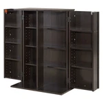 Uimoso 4-TIER Media Storage Cabinet With 16 Compartments For Dvds, Brown. Fixed Price $98.99.
