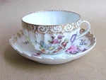 Nymphenburg Porcelain Wrythen Fluted Floral Tea Cup & Saucer (12302). Fixed Price $60.77.