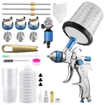 Hvlp Professional Paint Spray Gun W Air Pressure Regulator 1.3/1.7/2.0MM Nozzles. Fixed Price $43.69.
