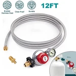 High Pressure Propane Regulator 12FT Braided Hose 30-PSI Flow With Gauge. Fixed Price $33.00.