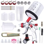 Hvlp Spray Gun With 10PCS 600ML Disposable Paint Cups, Automotive Gravity Fee.... Fixed Price $75.86.