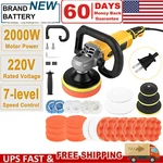 Electric Car Polisher Buffer Sander Waxer Kit Variable 7-SPEED 7" 2000W W/ Pads. Fixed Price $45.99.