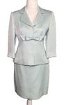Sara Campbell Light Blue Textured Silk Matching Jacket & Skirt Suit Set 4 Four. Fixed Price $177.00.
