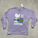 Nwt Woodstock T-shirt Women Purple Long Sleeve Three Days Of Peace & Music. Fixed Price $15.99.