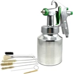 Stainless Steel Air Spray Gun With 1.8MM/2.2MM Nozzles 1000CC Cup, 45 Psi. Fixed Price $39.99.