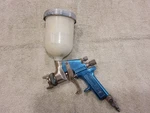 Sharpe Sgf Hvlp Blue Gravity Feed Spray Paint Gun With Tip And Cup. Fixed Price $60.00.