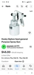 Used/husky General Purpose Spray Gun Siphon FEED/762003/$20. Fixed Price $20.00.
