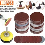 100PCS 2" Sanding Disc Paper Hook Loop Sander+backer PAD+M6 Drill Adapter. Fixed Price $10.43.