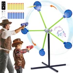 Fygurso 2-PLAYER Foam Dart Toy Gun W/ Auto Reset Rotating Shooting Target Game. Fixed Price $67.18.