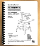 Owners Instruction Manual Fits Craftsman 315.220100 Radial Arm Saw. Fixed Price $19.97.
