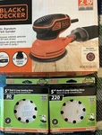 Black+decker BDERO600 5 In Random Orbital Sander, Corded, Orange/black. Fixed Price $35.00.