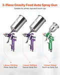 Vevor 3-PIECE Air Spray Gun Kit With Nozzles Automotive Paint Set. Fixed Price $88.90.