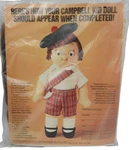 Vintage 1980 Campbell's Soup Boy Kid Doll Kit Unopened Sealed Sewing Needlepoint. Fixed Price $14.99.
