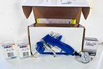 Devilbiss Finishline FLG-4 Hvlp Gravity Spray Gun With 3 Fluid Tips & Air Gauge. Fixed Price $269.99.
