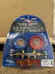 Uniweld QS4L5HEZ 2-VALVE Manifold W/ 5FT Soft Magic Ez-turn Anti-blowback Hoses. Fixed Price $130.00.