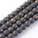 50 Graffiti Glass Beads 6MM Black Gold Bulk Jewelry Supplies Speckled. Fixed Price $6.99.