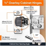 Quiet Close Hinges For Face Frame Cabinets, 50 Pack. Fixed Price $95.19.