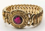 American Queen Sweetheart Garnet/ruby Colored Glass Bracelet. Fixed Price $169.00.