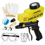 Nanpu Light-duty Air Sandblaster Gun Kit With Gravity Standard Metal, Yellow. Fixed Price $42.98.