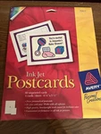 Avery Matte Postcards 3263 1/4" X 5 1/2" Ink Jet Sheets. Fixed Price $6.00.